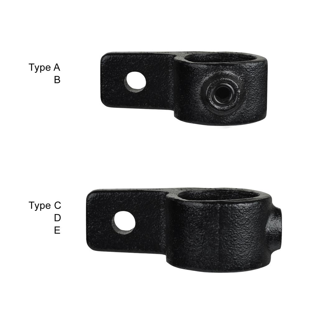 Buiskoppeling Oogdeel enkele lip - zwart-A / 21,3 mm